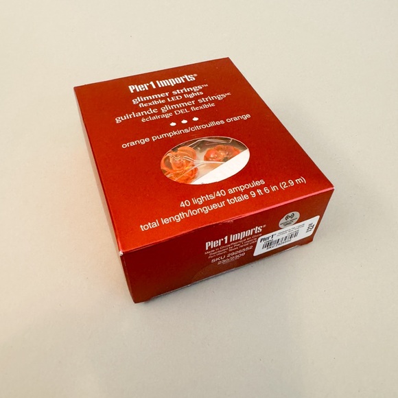 Pier 1 Orange Pumpkin Glimmer Strings Flexible LED Lights for Indoor Use - Picture 9 of 10